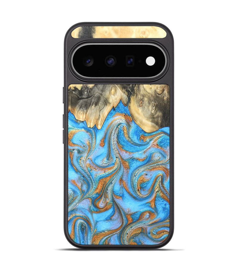 Pixel 11 Wood Phone Case - Cassidy (Teal & Gold, 820122)