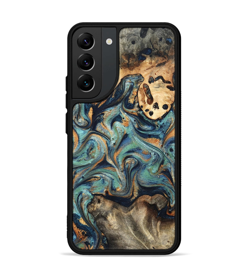 Galaxy S22 Plus Wood Phone Case - Kahlil (Teal & Gold, 820124)