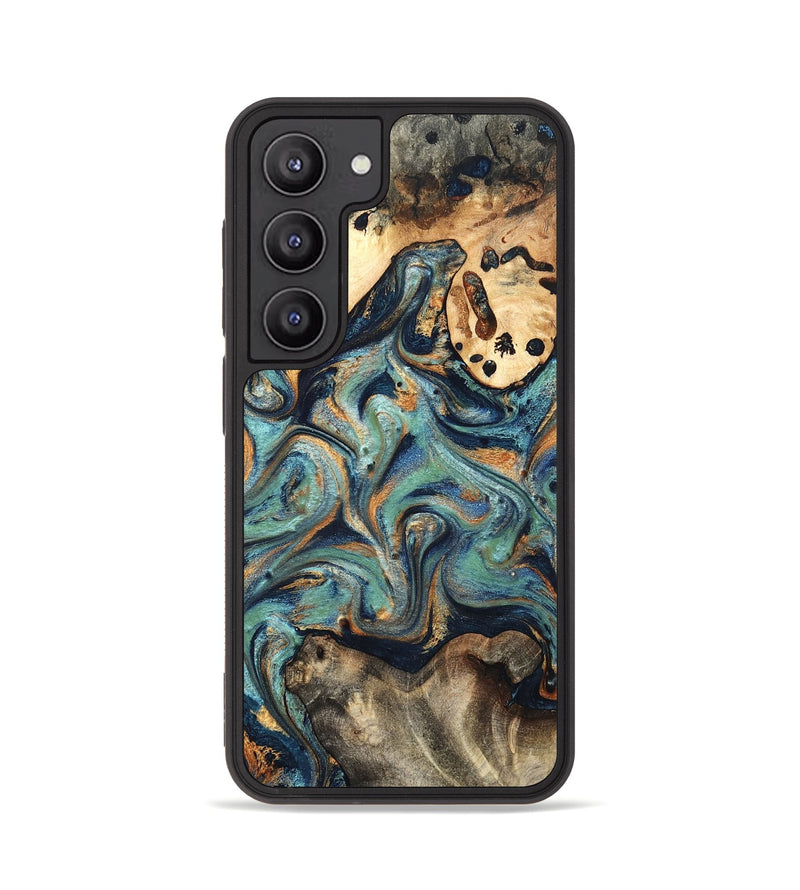 Galaxy S23 Wood Phone Case - Kahlil (Teal & Gold, 820124)
