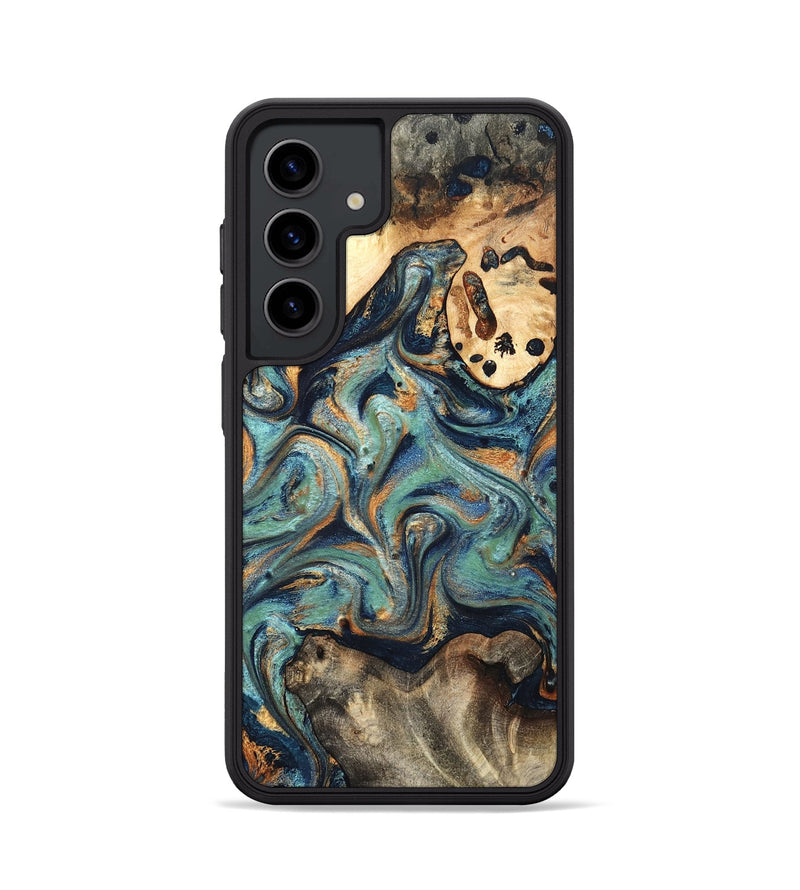 Galaxy S24 Wood Phone Case - Kahlil (Teal & Gold, 820124)