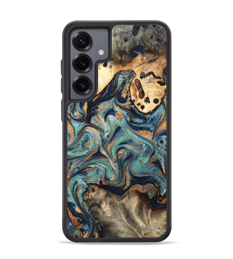 Galaxy S25 Plus Wood Phone Case - Kahlil (Teal & Gold, 820124)