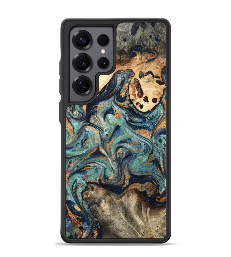 Galaxy S25 Ultra Wood Phone Case - Kahlil (Teal & Gold, 820124)