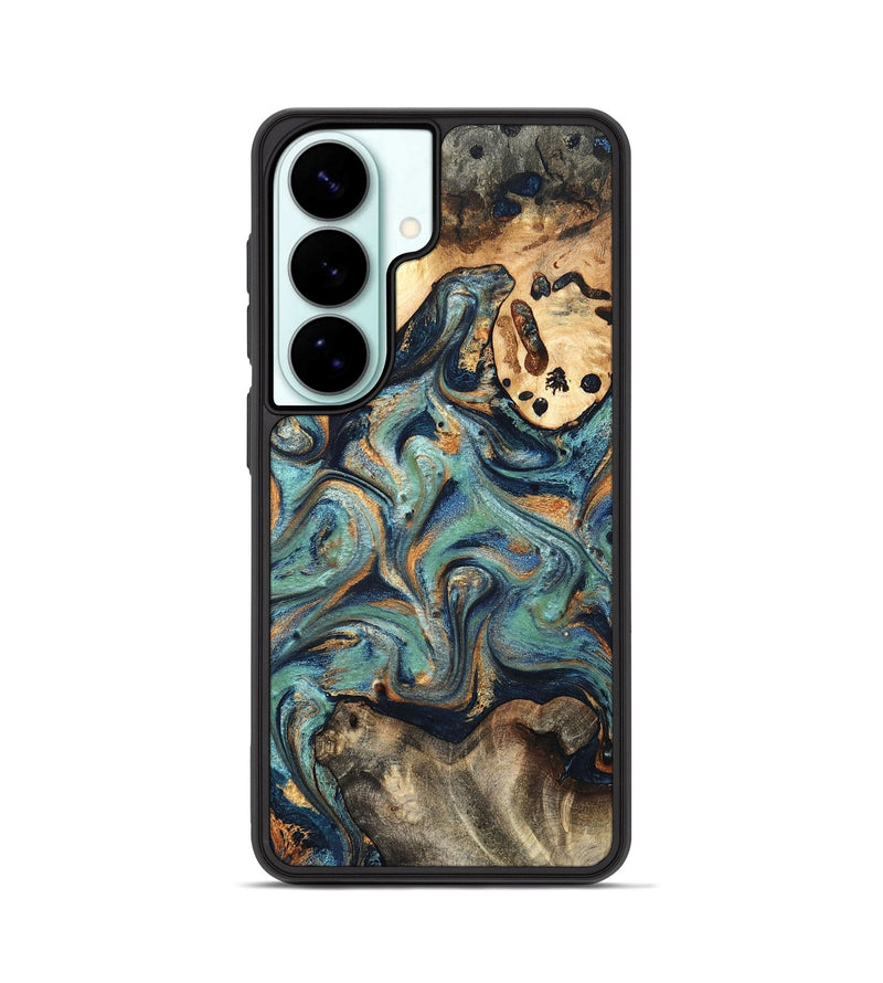 Galaxy S26 Wood Phone Case - Kahlil (Teal & Gold, 820124)
