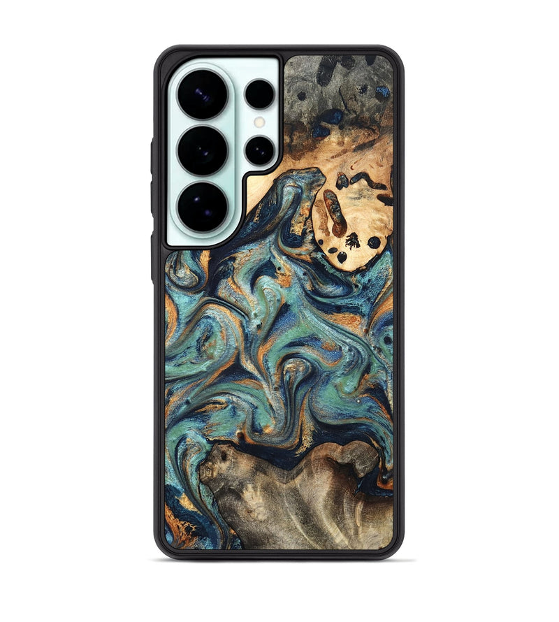 Galaxy S26 Ultra Wood Phone Case - Kahlil (Teal & Gold, 820124)