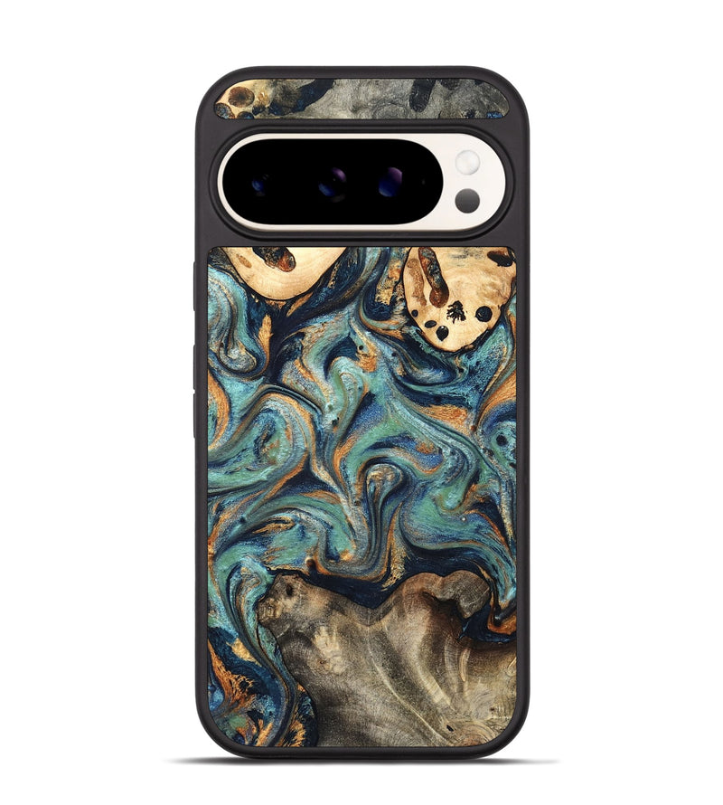 Pixel 9 Wood Phone Case - Kahlil (Teal & Gold, 820124)