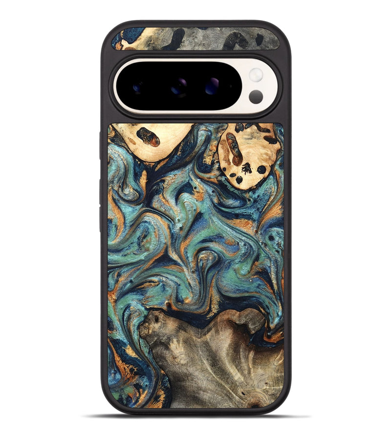 Pixel 9 Pro XL Wood Phone Case - Kahlil (Teal & Gold, 820124)