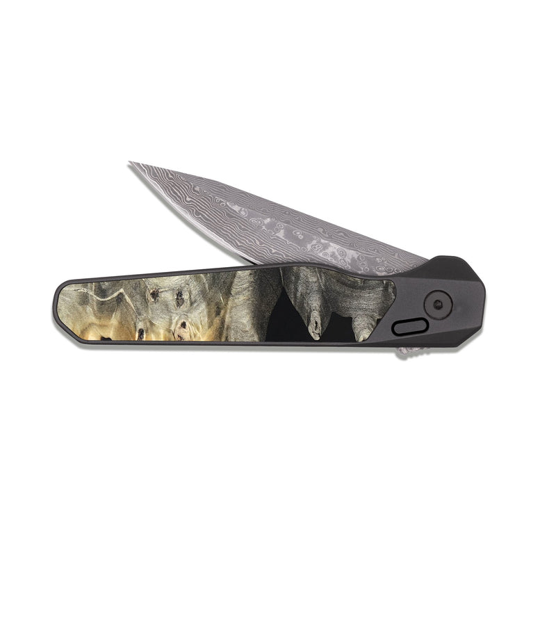 EDC Dark Damascus Wood Pocket Knife - Luis (Wood Burl, 820126)