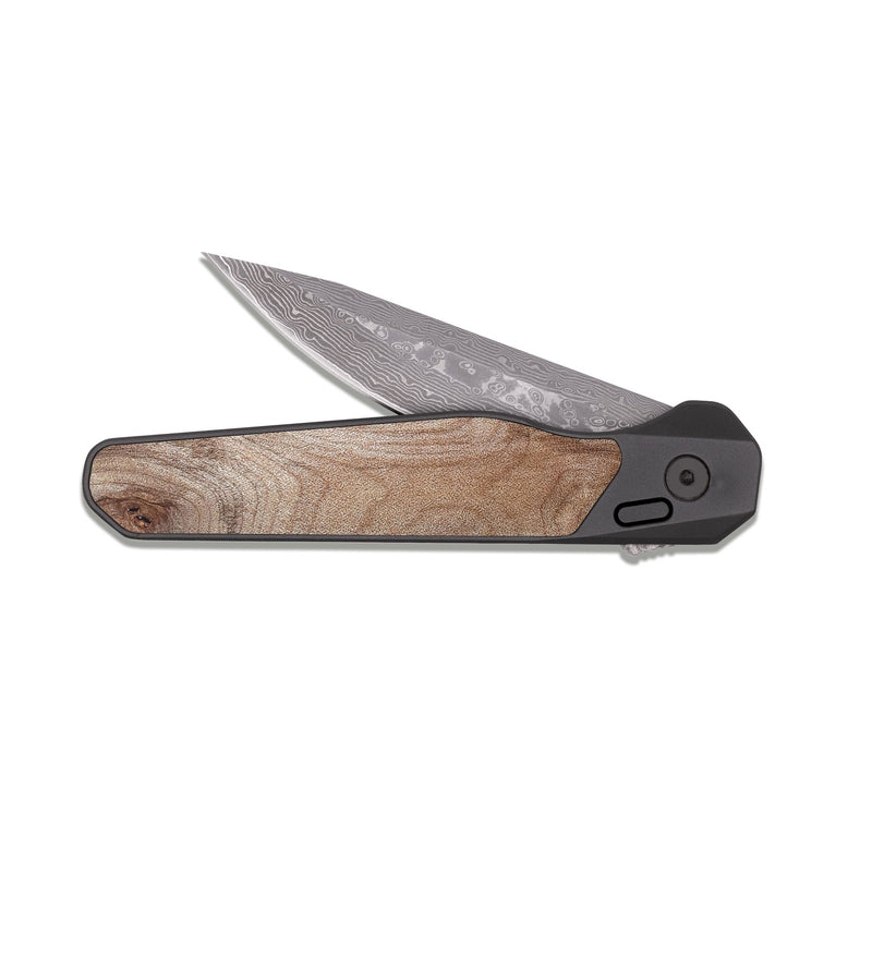 EDC Dark Damascus Wood Pocket Knife - Ursula (Wood Burl, 820127)