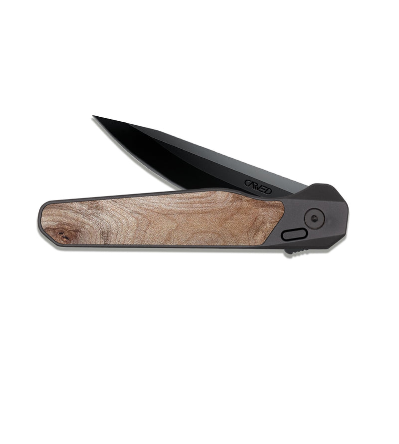 EDC Dark Slate Wood Pocket Knife - Ursula (Wood Burl, 820127)
