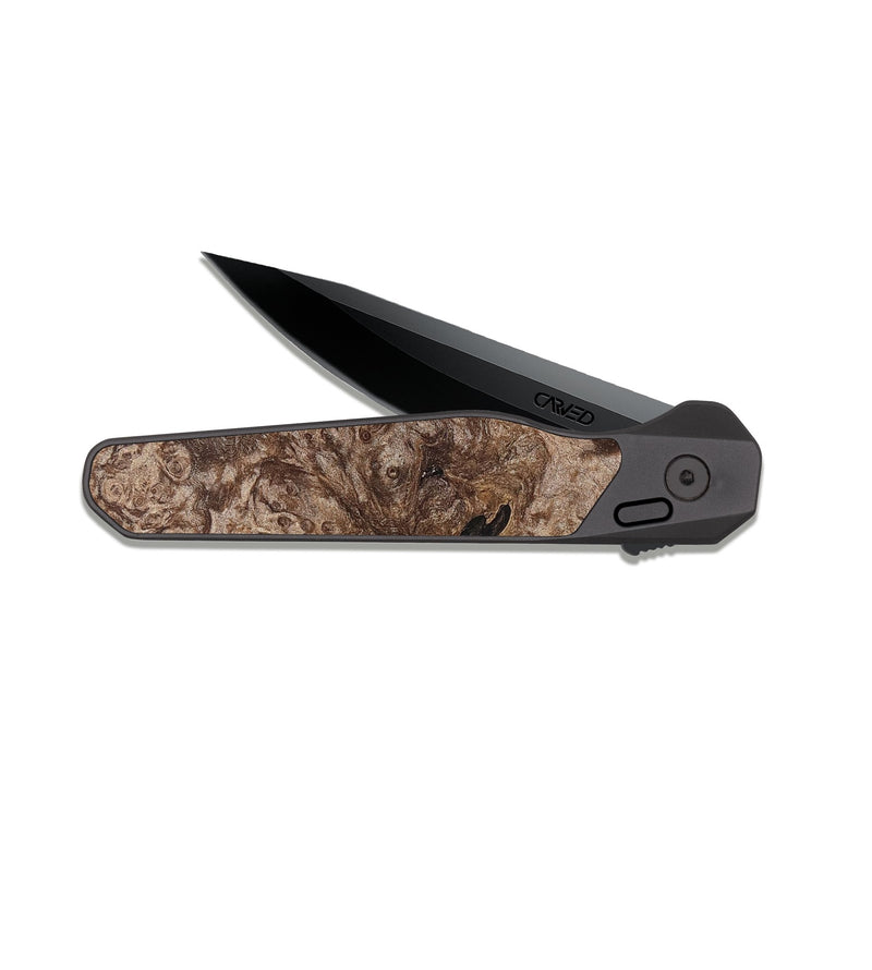 EDC Dark Slate Wood Pocket Knife - Eithan (Wood Burl, 820129)