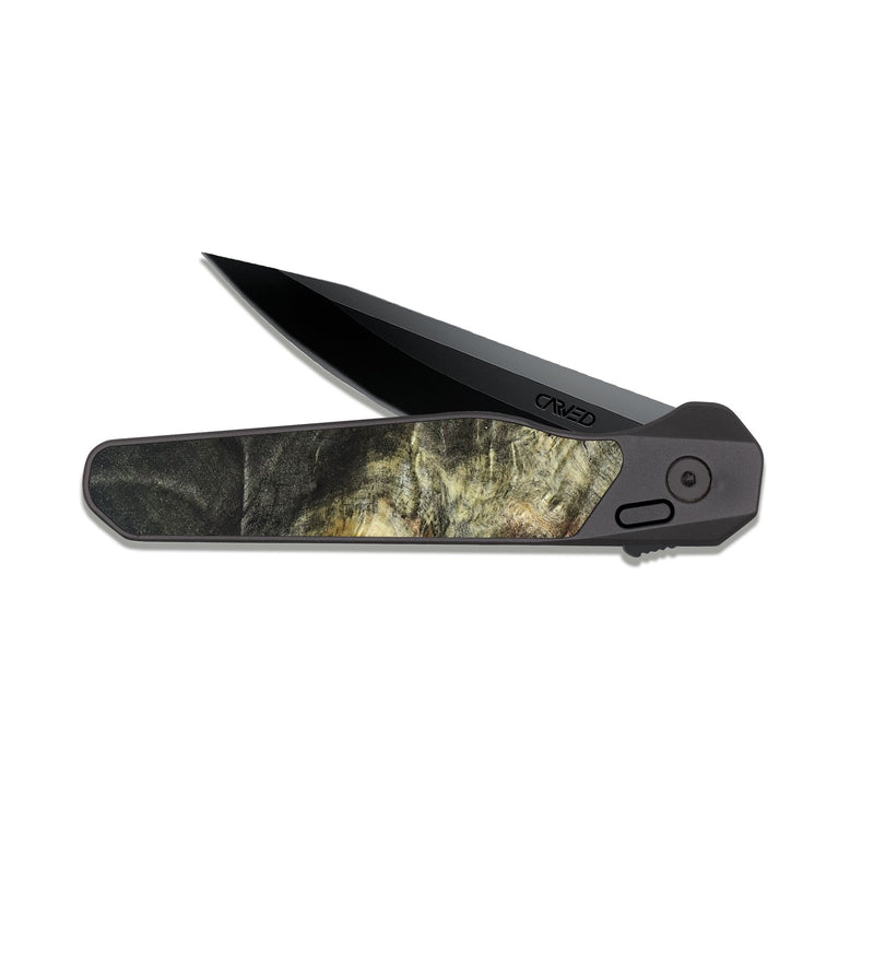 EDC Dark Slate Wood Pocket Knife - Kirsten (Wood Burl, 820130)