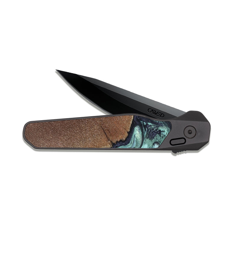 EDC Dark Slate Wood Pocket Knife - Glenda (Green, 820134)