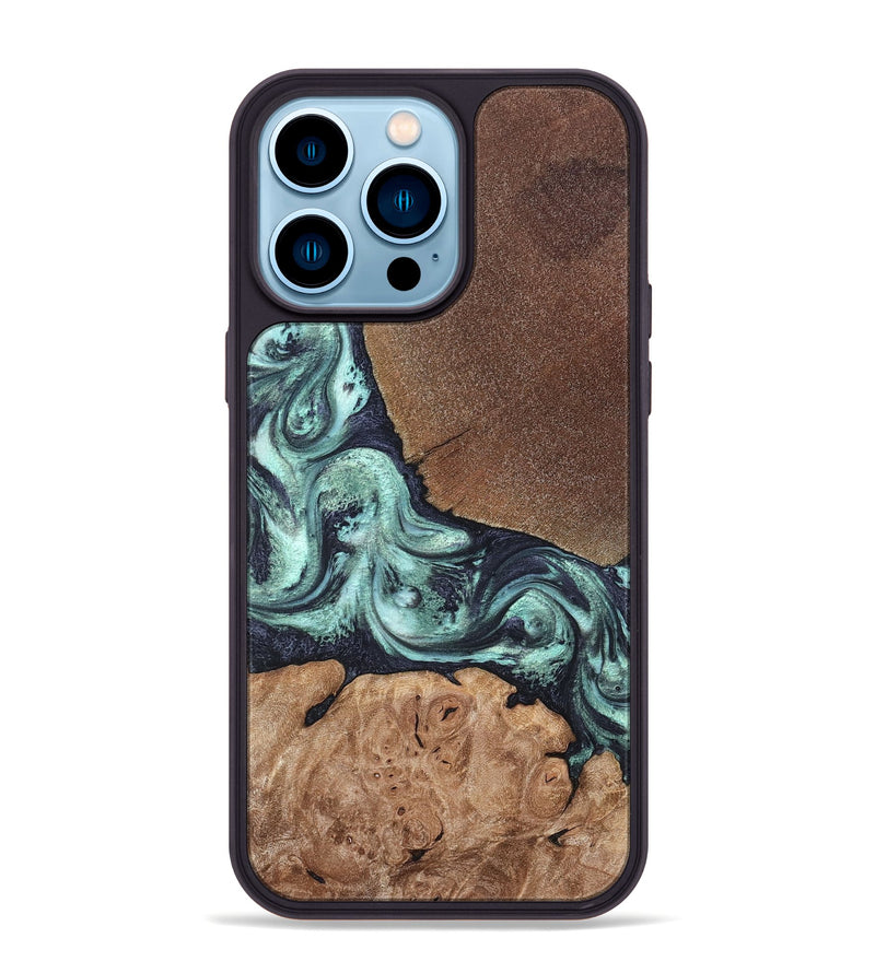 iPhone 14 Pro Max Wood Phone Case - Glenda (Green, 820134)