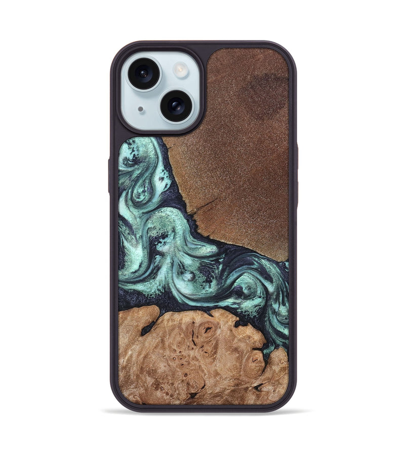 iPhone 15 Wood Phone Case - Glenda (Green, 820134)