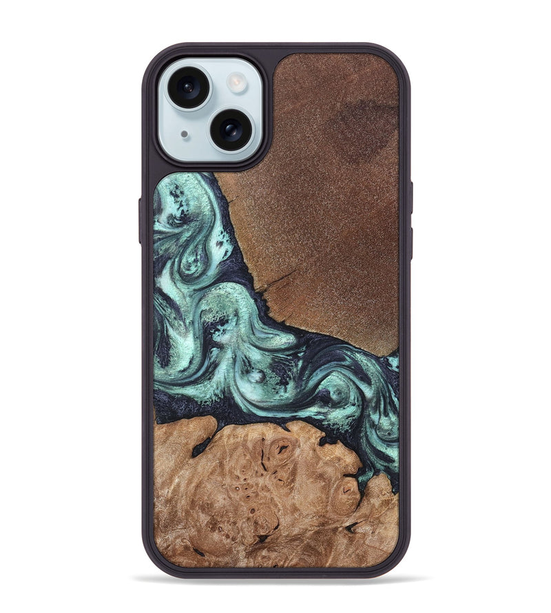 iPhone 15 Plus Wood Phone Case - Glenda (Green, 820134)