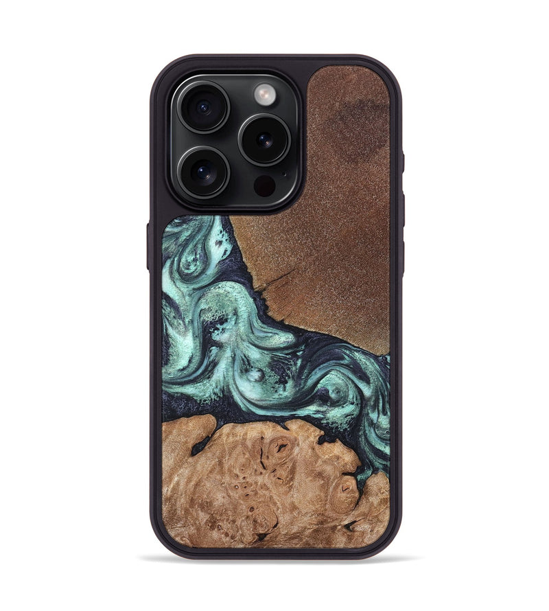 iPhone 15 Pro Wood Phone Case - Glenda (Green, 820134)