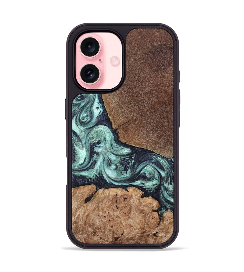 iPhone 16 Wood Phone Case - Glenda (Green, 820134)