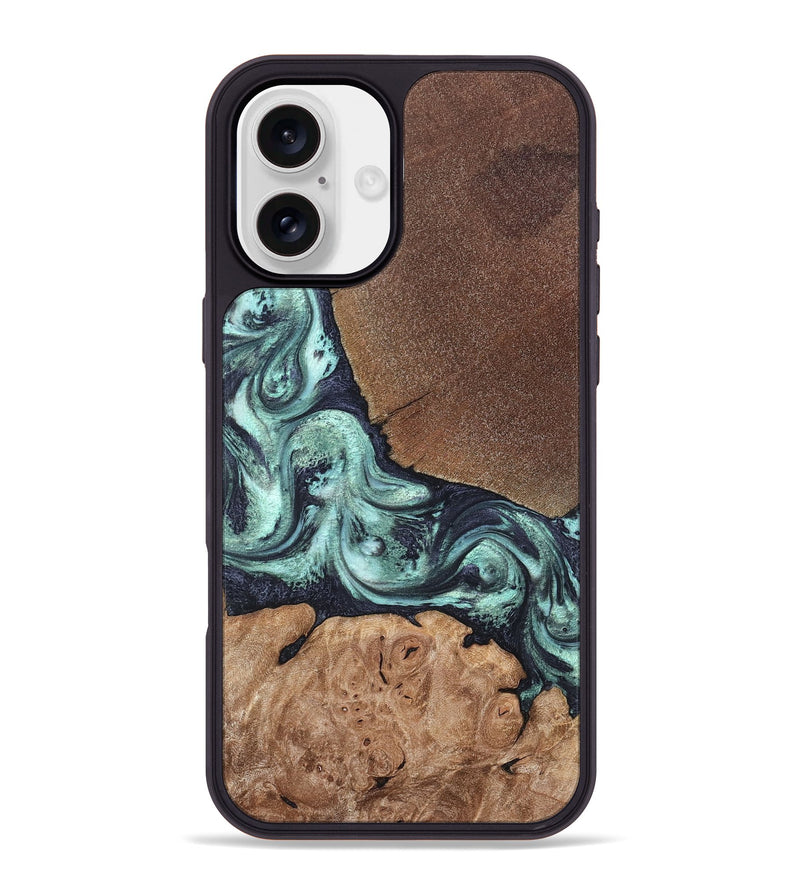iPhone 16 Plus Wood Phone Case - Glenda (Green, 820134)