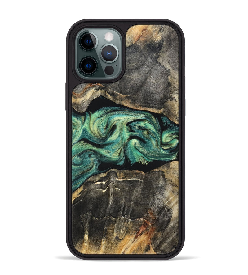 iPhone 12 Pro Max Wood Phone Case - Mael (Green, 820135)