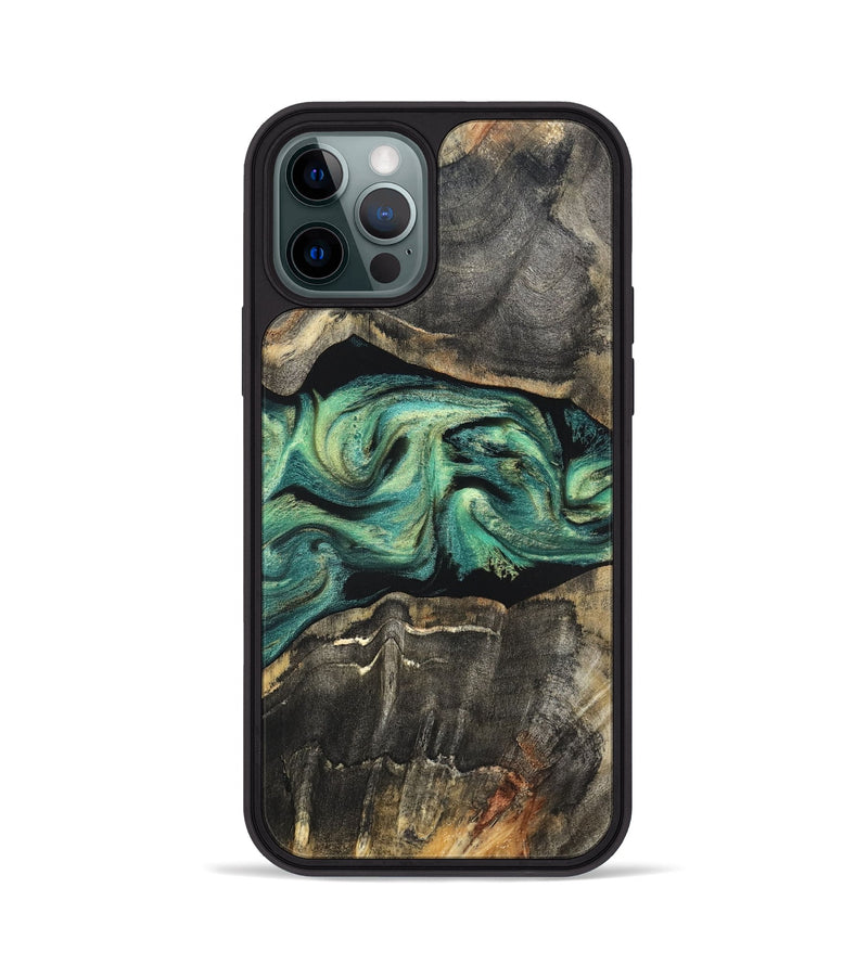 iPhone 12 Pro Wood Phone Case - Mael (Green, 820135)