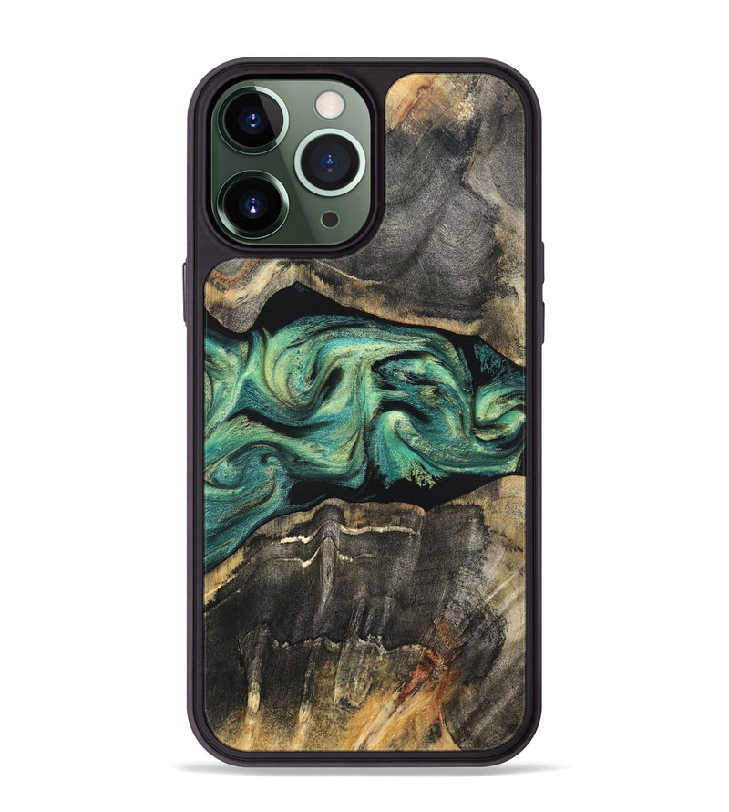 iPhone 13 Pro Max Wood Phone Case - Mael (Green, 820135)