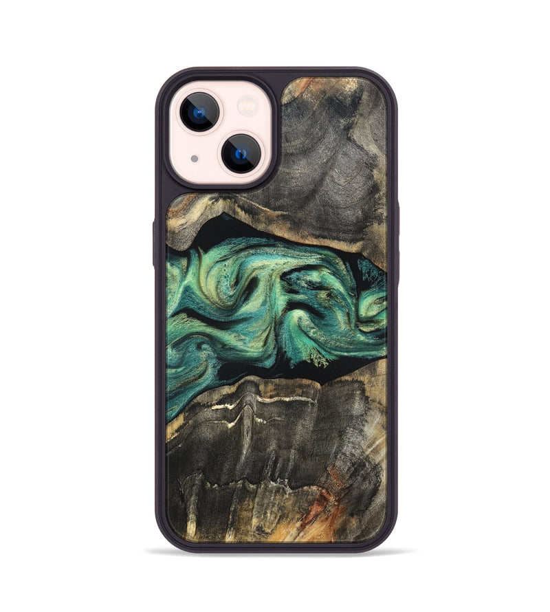 iPhone 14 Wood Phone Case - Mael (Green, 820135)
