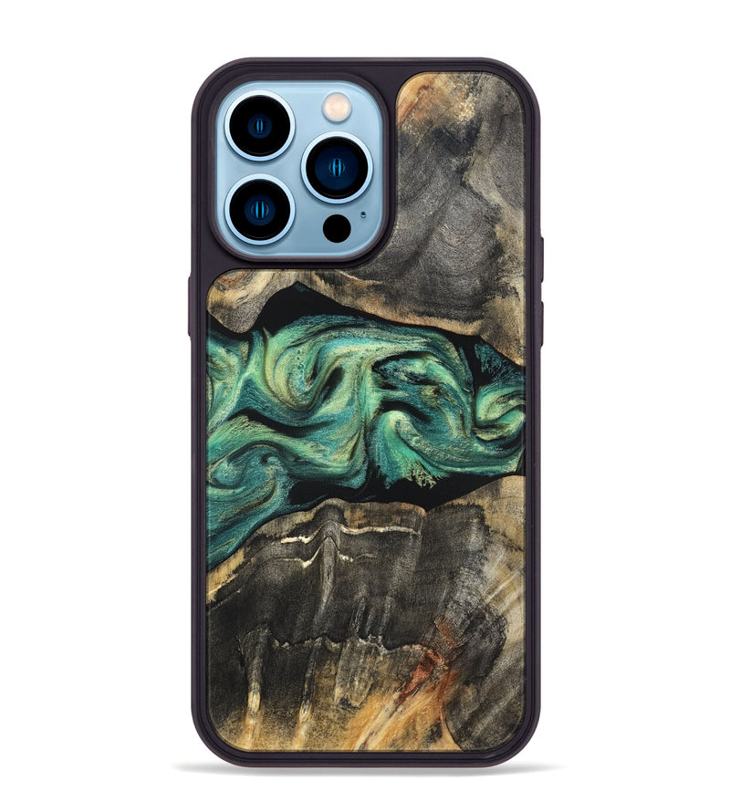 iPhone 14 Pro Max Wood Phone Case - Mael (Green, 820135)