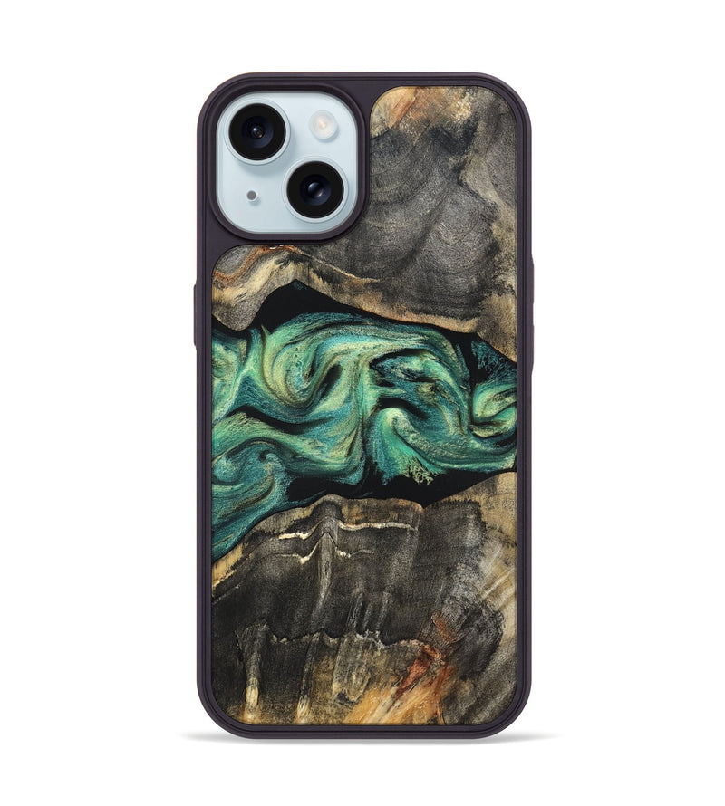 iPhone 15 Wood Phone Case - Mael (Green, 820135)