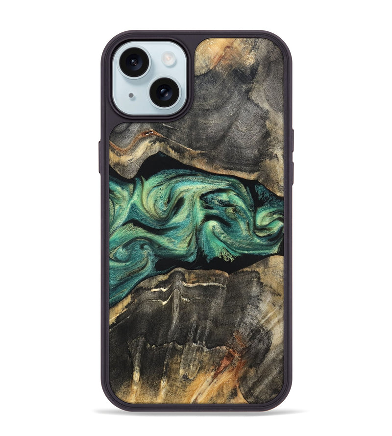 iPhone 15 Plus Wood Phone Case - Mael (Green, 820135)