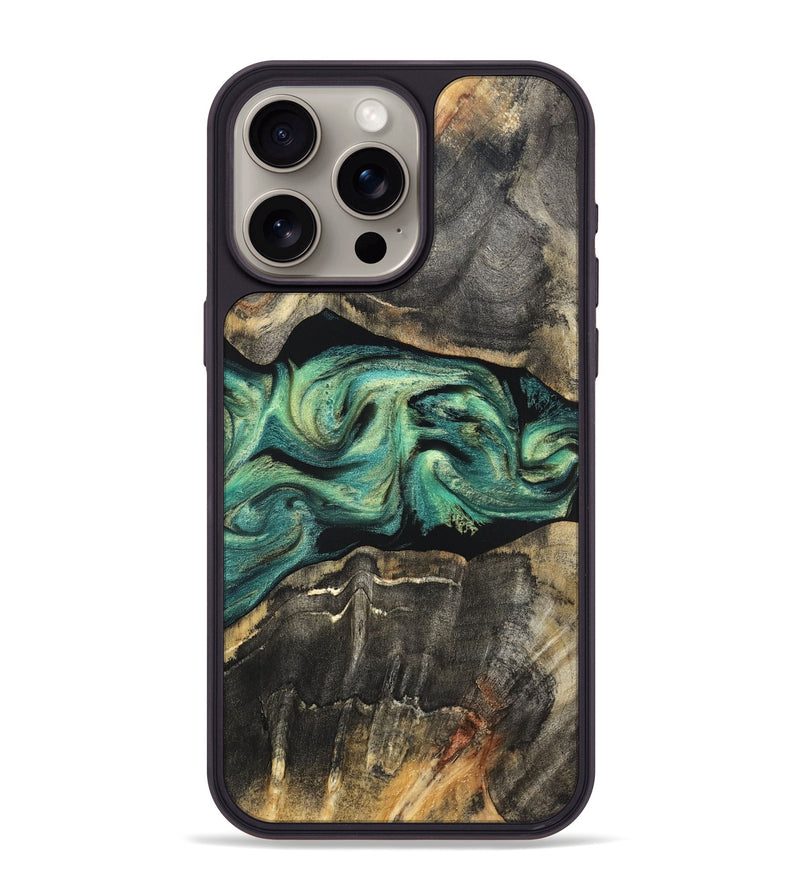 iPhone 15 Pro Max Wood Phone Case - Mael (Green, 820135)