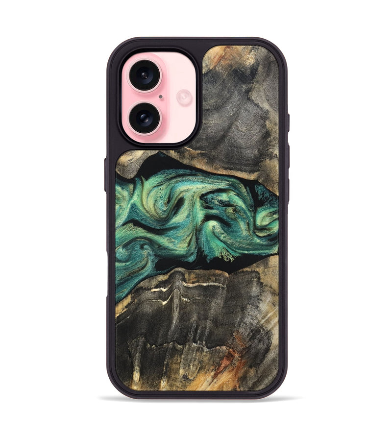 iPhone 16 Wood Phone Case - Mael (Green, 820135)