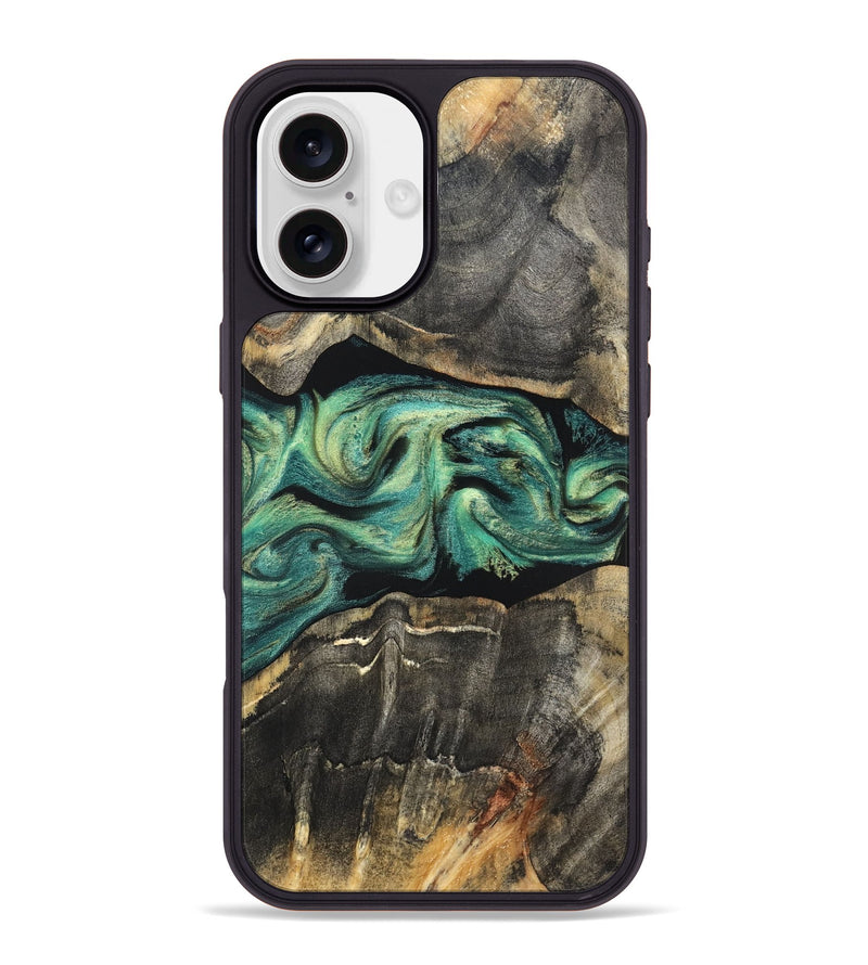 iPhone 16 Plus Wood Phone Case - Mael (Green, 820135)