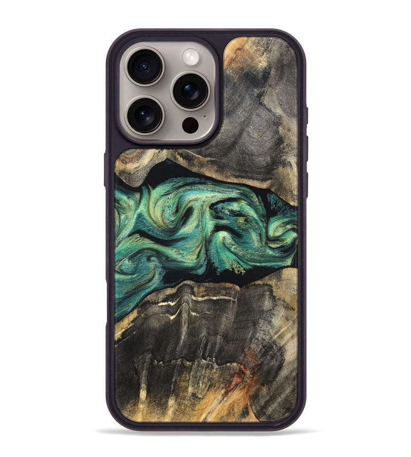 iPhone 16 Pro Max Wood Phone Case - Mael (Green, 820135)