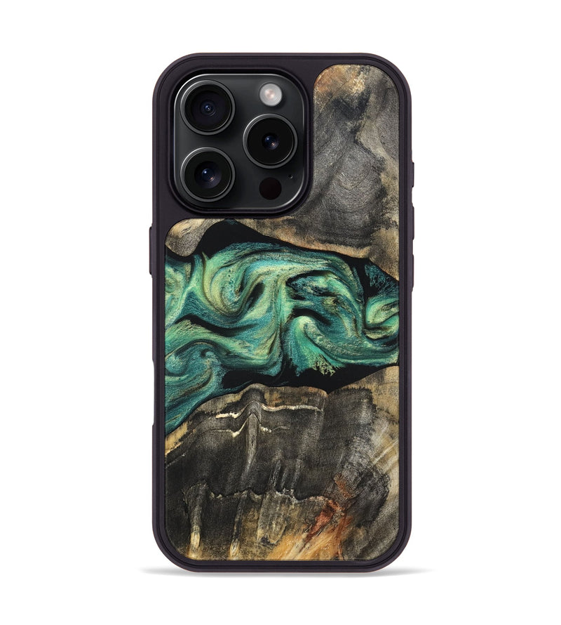 iPhone 16 Pro Wood Phone Case - Mael (Green, 820135)