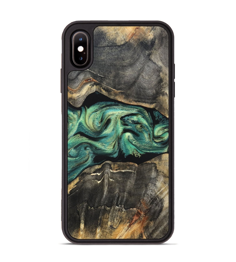 iPhone Xs Max Wood Phone Case - Mael (Green, 820135)
