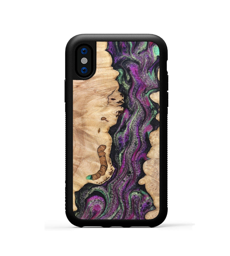 iPhone Xs Wood Phone Case - Nikole (Green, 820137)