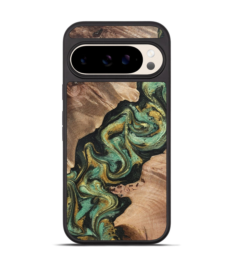 Pixel 10 Wood Phone Case - Ocean (Green, 820138)