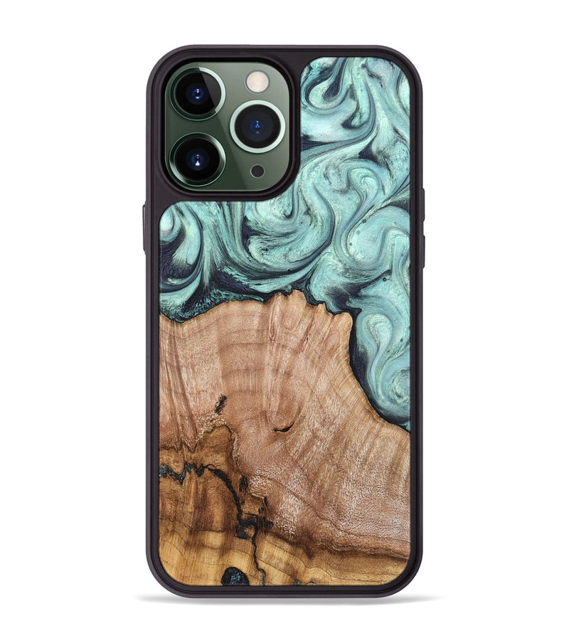 iPhone 13 Pro Max Wood Phone Case - Ken (Green, 820139)
