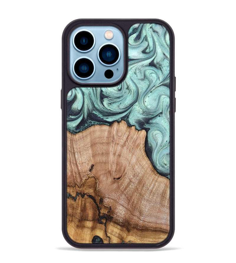 iPhone 14 Pro Max Wood Phone Case - Ken (Green, 820139)