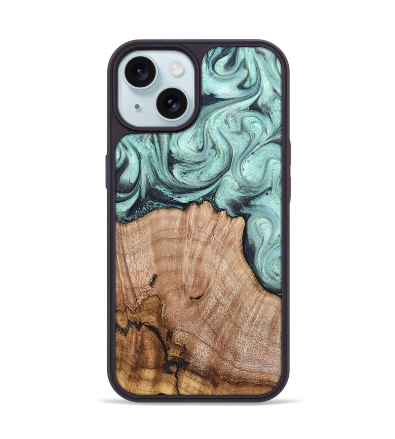 iPhone 15 Wood Phone Case - Ken (Green, 820139)