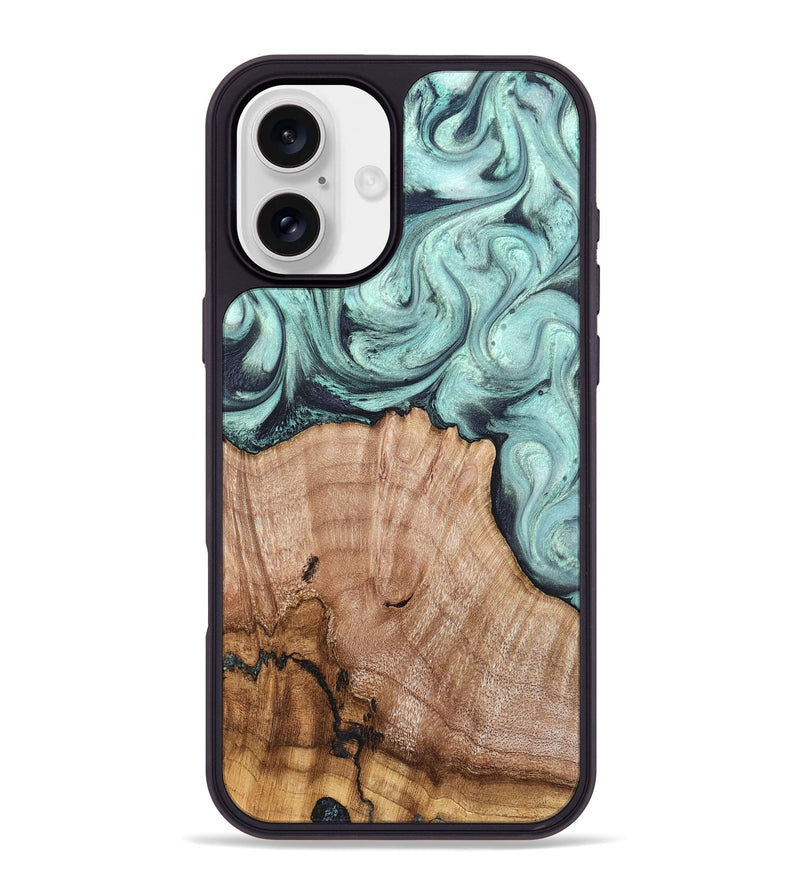 iPhone 16 Plus Wood Phone Case - Ken (Green, 820139)