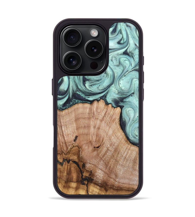 iPhone 16 Pro Wood Phone Case - Ken (Green, 820139)