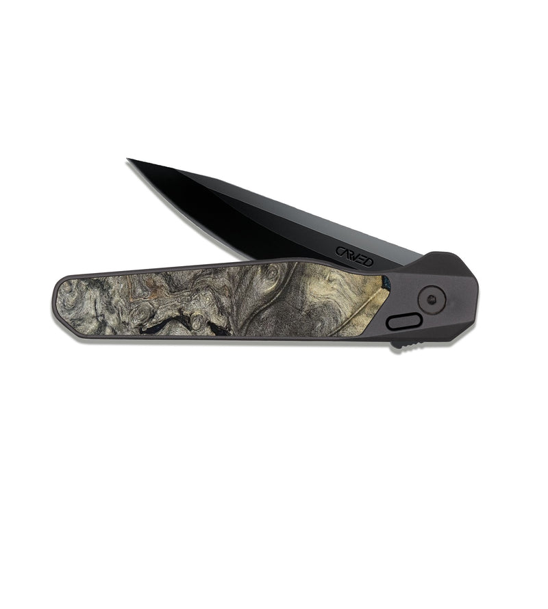 EDC Dark Slate Wood Pocket Knife - Breonna (Green, 820140)
