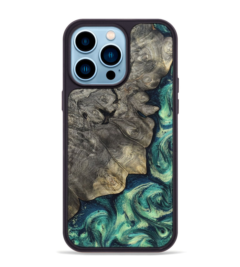 iPhone 14 Pro Max Wood Phone Case - Breonna (Green, 820140)