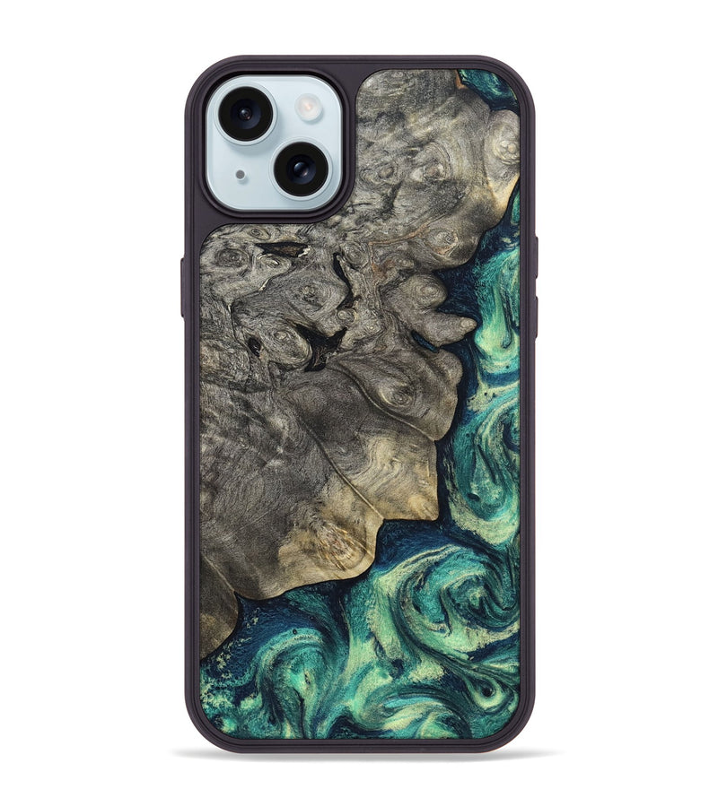 iPhone 15 Plus Wood Phone Case - Breonna (Green, 820140)