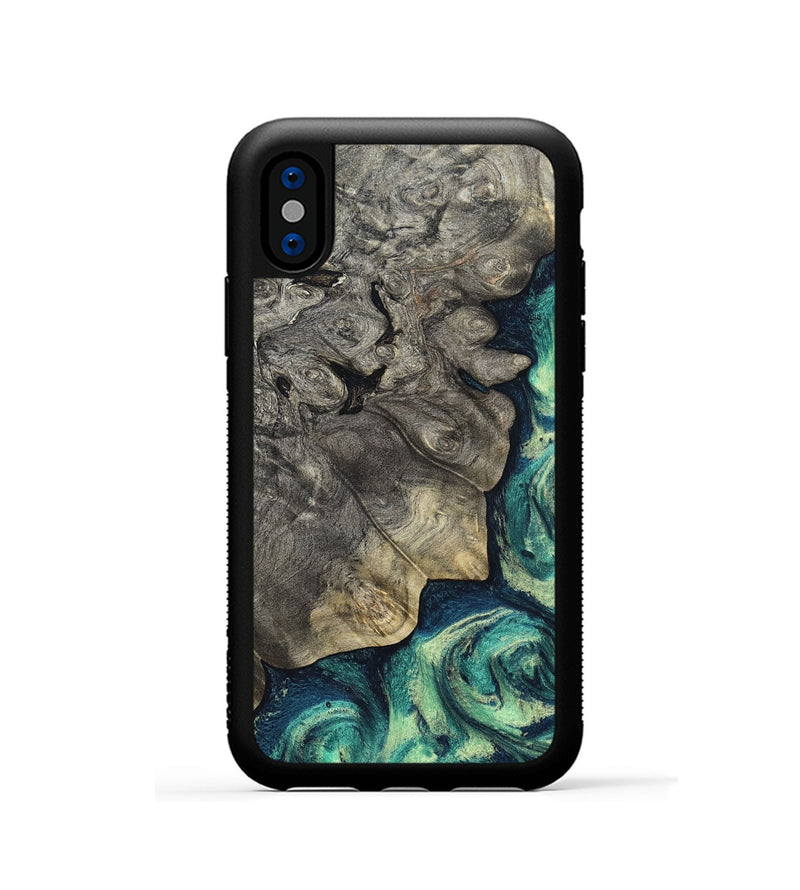 iPhone Xs Wood Phone Case - Breonna (Green, 820140)