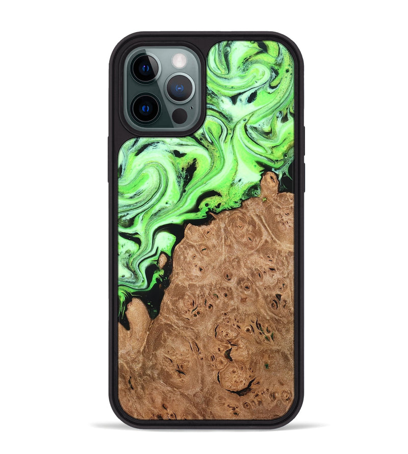 iPhone 12 Pro Max Wood Phone Case - Felton (Green, 820141)
