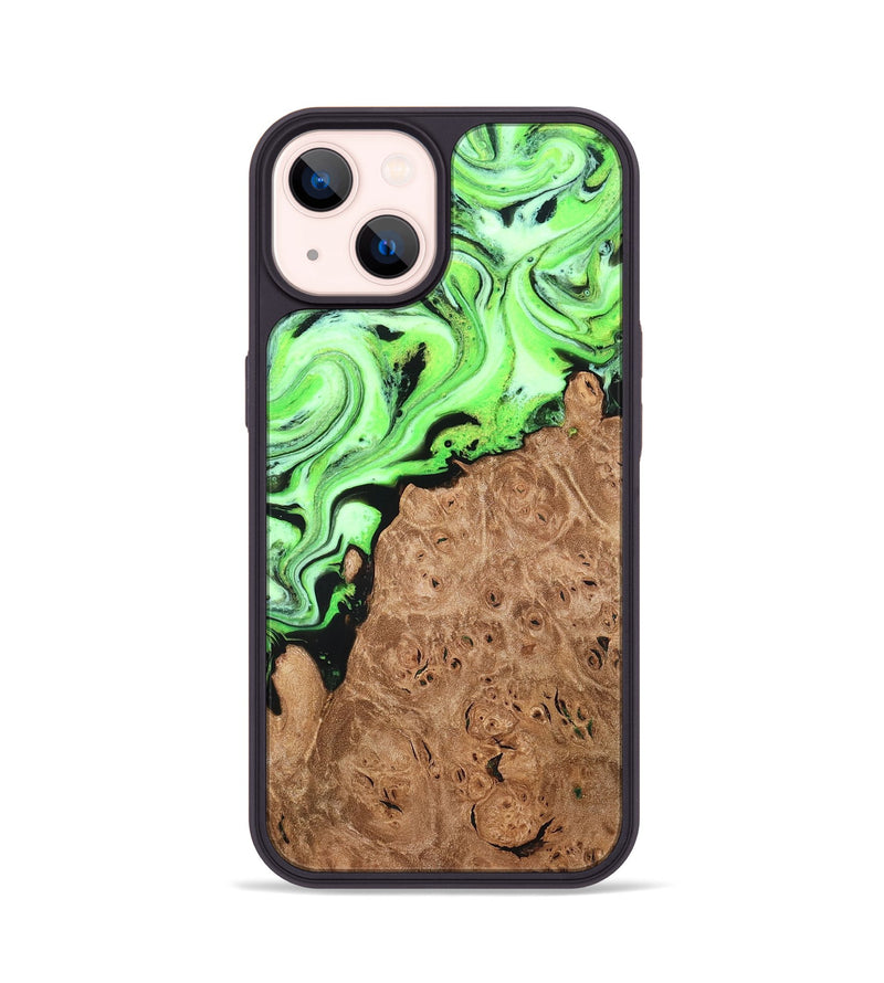 iPhone 14 Wood Phone Case - Felton (Green, 820141)