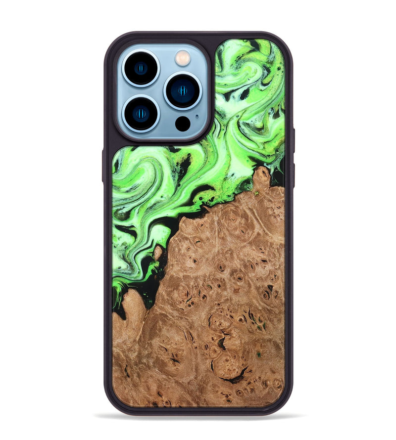 iPhone 14 Pro Max Wood Phone Case - Felton (Green, 820141)