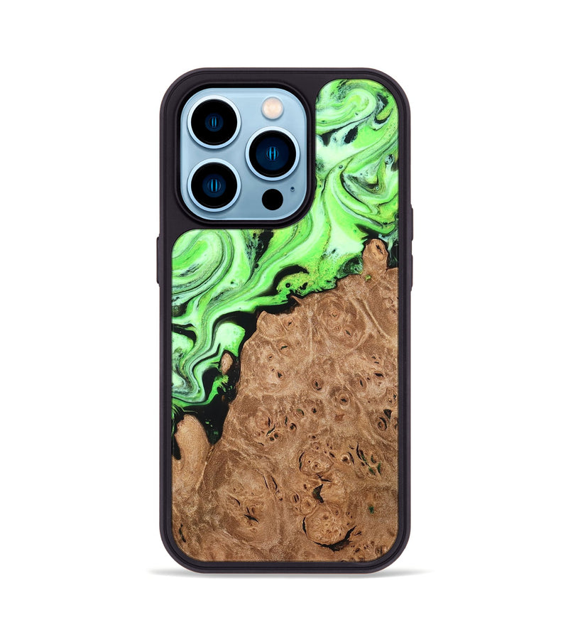 iPhone 14 Pro Wood Phone Case - Felton (Green, 820141)